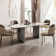 Dashona White Rectangular Sintered Stone Dining Table with Double Pedestals