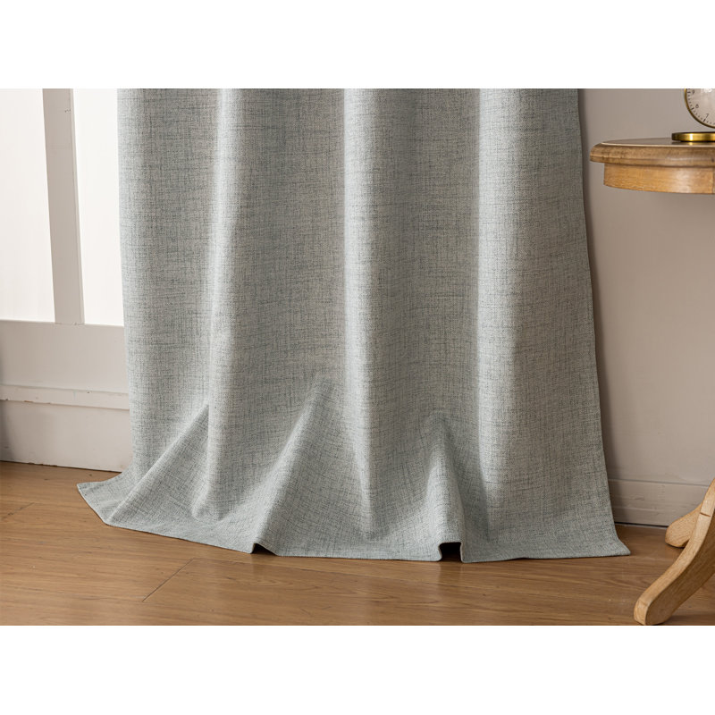 （4 pièces） Ensemble de 4 panneaux de rideaux occultant en toile de jute 100% polyester pour chambre à coucher avec œillets en métal