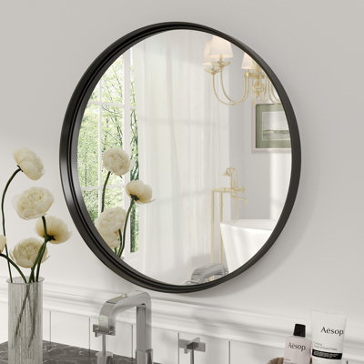 Molly Tempered Glass and Metal Framed French Cleat Mounted Wall Bathroom / Vanity Mirror