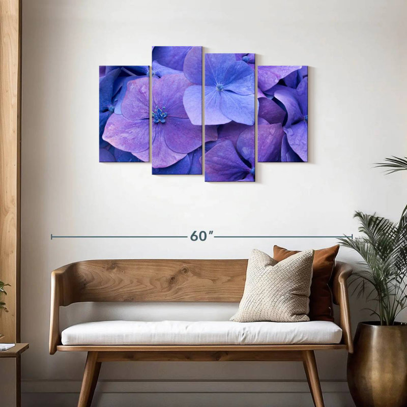 Hortensias mauves Harnek, H 27 po x l 43 po