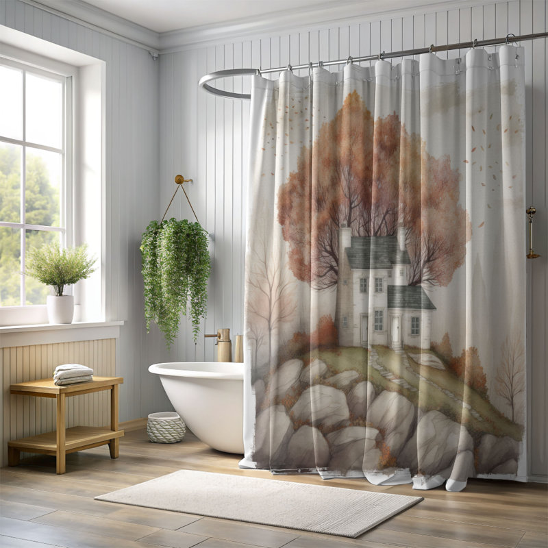 Kirya Shower Curtain, 74"H x 71"W