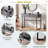 Makeup Vanity Table With Stainless Steel Base, 2 Drawers And Mirrored Glass Tabletop-397390909