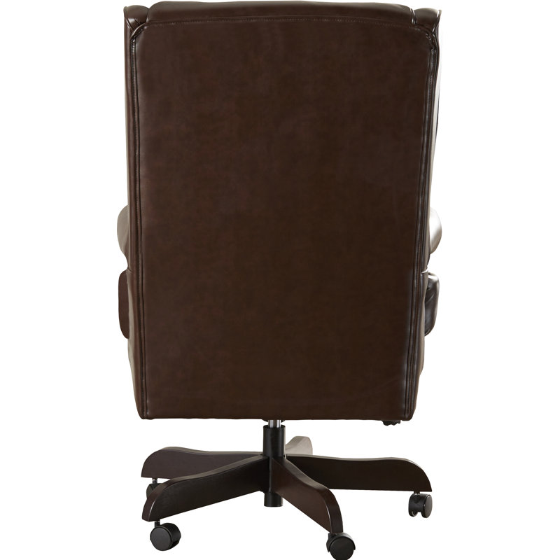 High Back Traditional Tufted LeatherSoft Executive Swivel Ergonomic Office Chair, Brown
