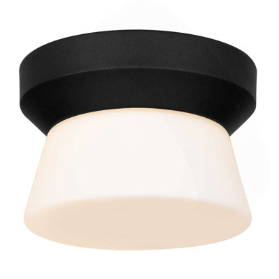 7 Inch Black Integrated LED Flush Mount