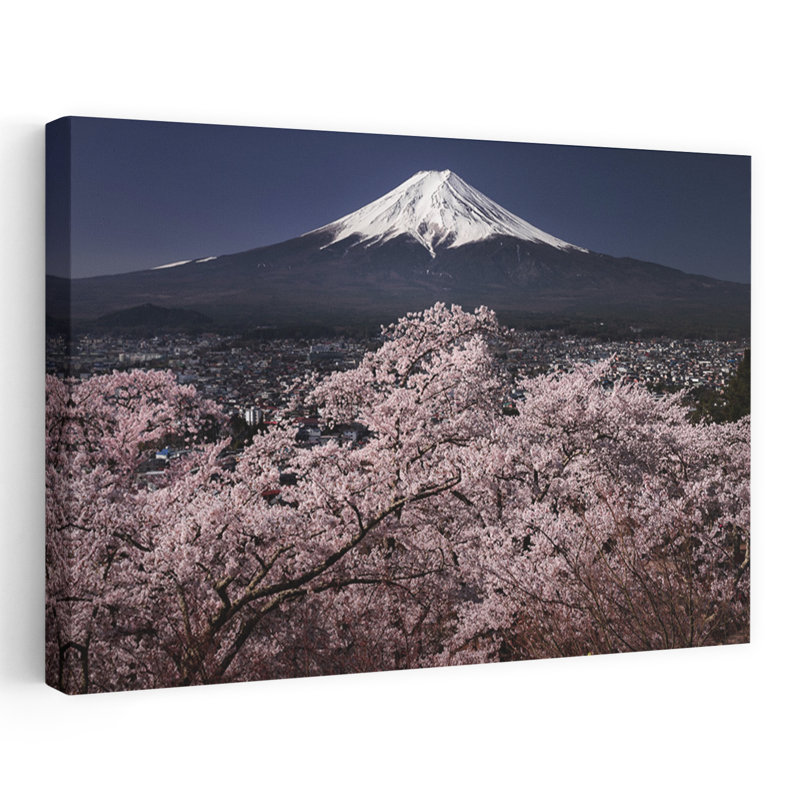 Mount Fuji Cherry Blossoms by Udataro - Wrapped Canvas Print, 152.4 cm H x 101.6 cm W