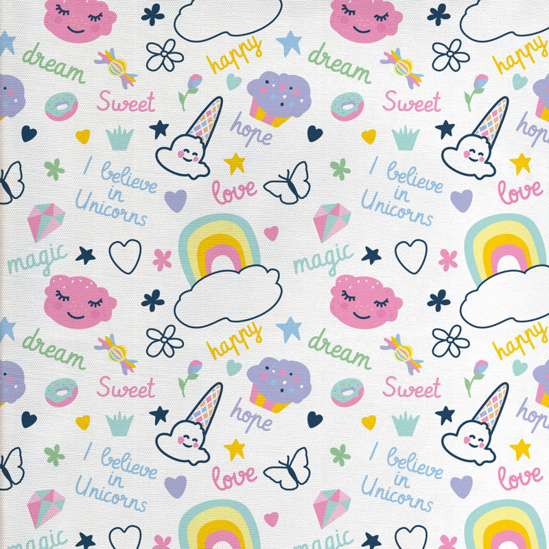 Tissu de dessin animé, l 58 po x L 108 po