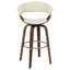 Tabouret tournant noyer et écru-2143330645