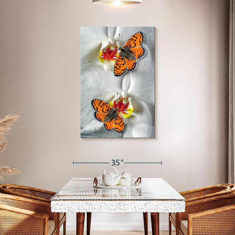 Brampt Orange Butterfly Duo, 45" H x 30" W