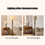 Beige + tissus brun noisette + lampes sur pied de forme libre en bois massif