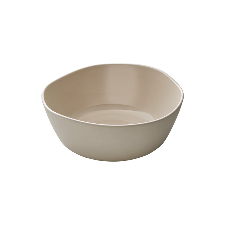 Sand Beige Organic-Shaped Stoneware Bowl Set of 4