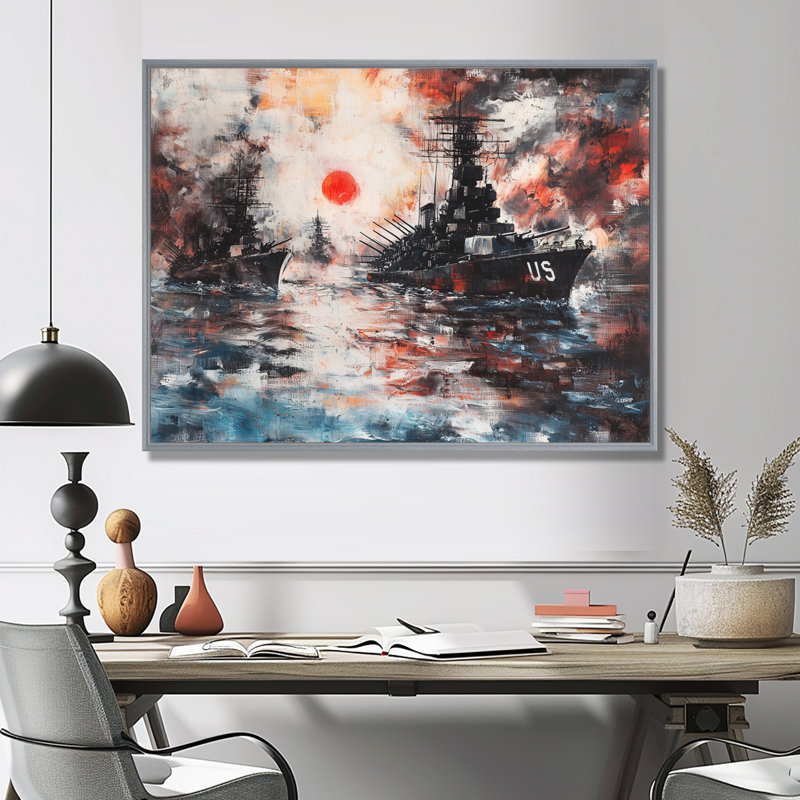 Pearl Harbor and Usa Patriot Memories I - Art mural patriotiste américain, H 30 po x l 40 po, Impression encadrée flottante