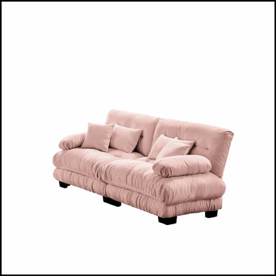 Canapé confortable à deux places pour le salon avec accoudoirs et coussins élégants, parfait pour la détente et l'élégance