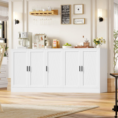 Grand buffet de 71 po de largeur avec 3 tablettes réglables