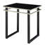 Table basse et tables de bout en verre trempé noir: mobilier moderne de 3 pièces pour le salon avec structure en métal