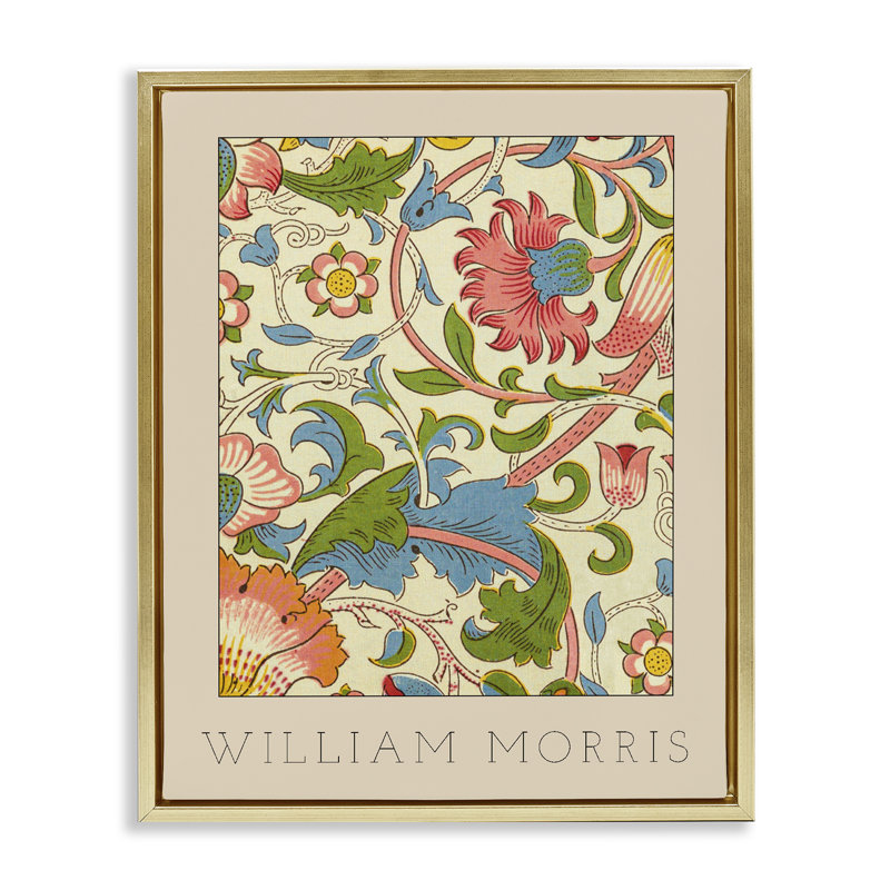Élégant cadre flottant Boho Classic Flowers, design par Lil 'Rue, H 21 po x l 17 po, Cadre flottant métallique doré