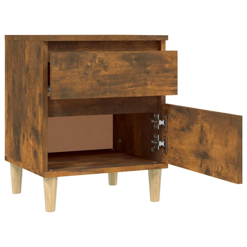 40 cm W Bedside Table, Smoked Oak