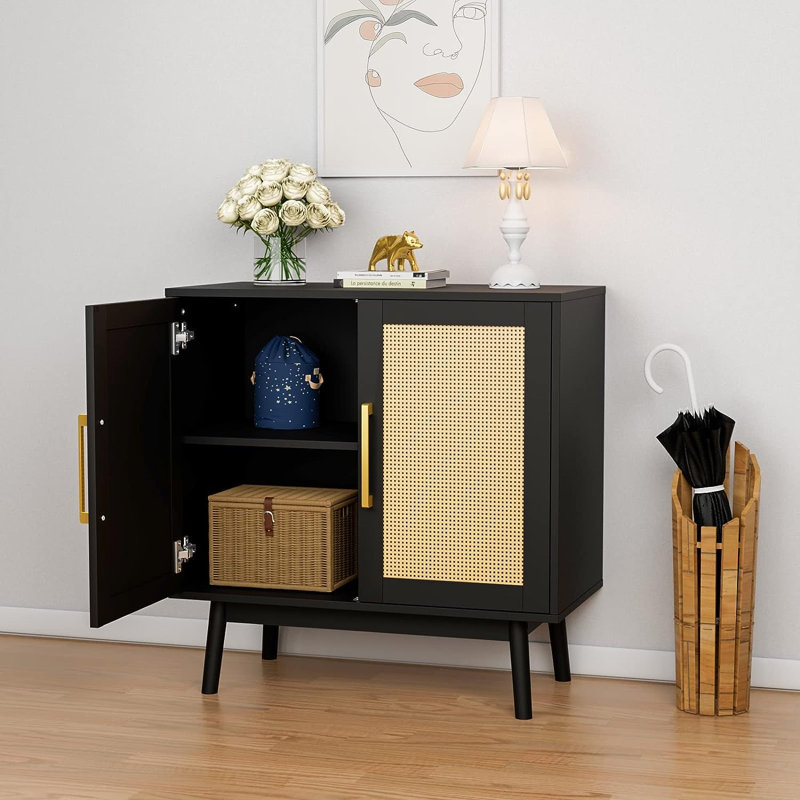 Latish Accent Cabinet, Black/Yellow