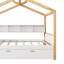 Structure de lit double en bois avec deux tiroirs et une bibliothèque pour les enfants ou la chambre d'amis