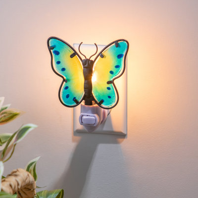 Veilleuse papillon en verre