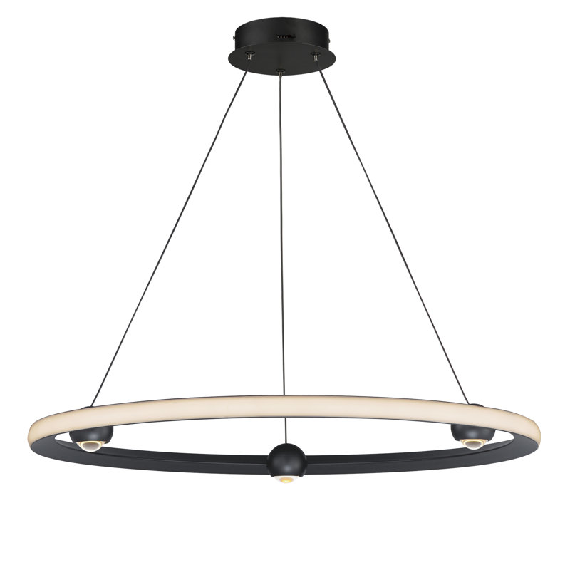 Cristel 1 - Light LED Cluster Pendant, Black, 2.75" H x 32" W x 32" D