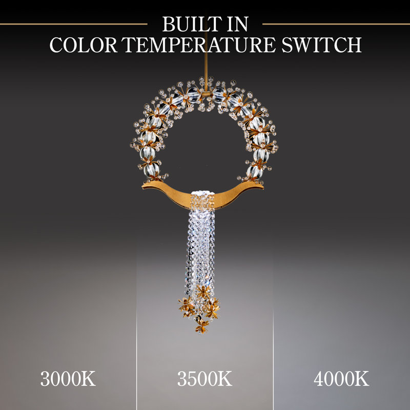 Laurel 1 - Light LED Pendant, Heirloom Gold