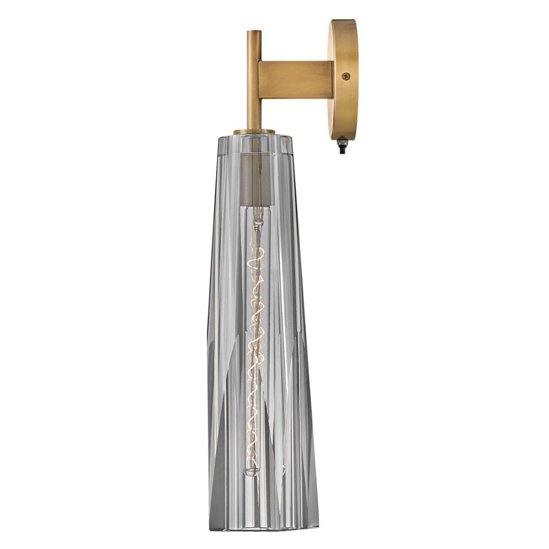 Cosette 1 - Light Dimmable Armed Sconce, Smoked Crystal