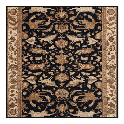 Machine Washable Persian Brown Area Rug