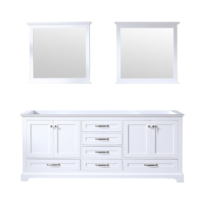 White Double Bath Vanity 80 In. W X 22 In. D, And 30 In. Mirrors