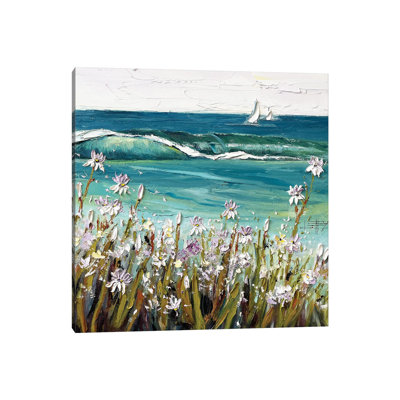 Coastal Irises by Lisa Elley - Wrapped Canvas Painting