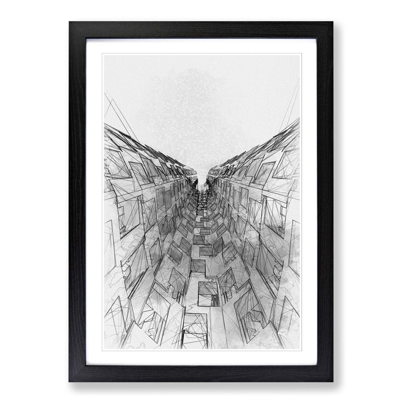 Sketching the Architecture Vol.61 - Picture Frame Drawing Print, Black Framed, 87cm H x 62cm W x 2cm D