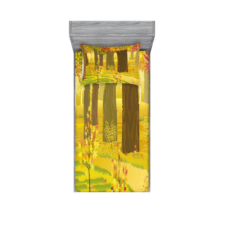 Ensemble de draps Dreamy Fantasy Enchanted Forest, Ensemble de draps pour lit simple avec drap-housse