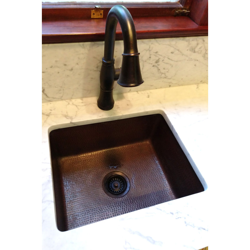 20" Hammered Copper Kitchen/Bar/Prep Single Basin Sink