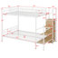 Bunk Bed With Wire Shelving And Lateral Storage Ladder And Wardrobe-2090875882