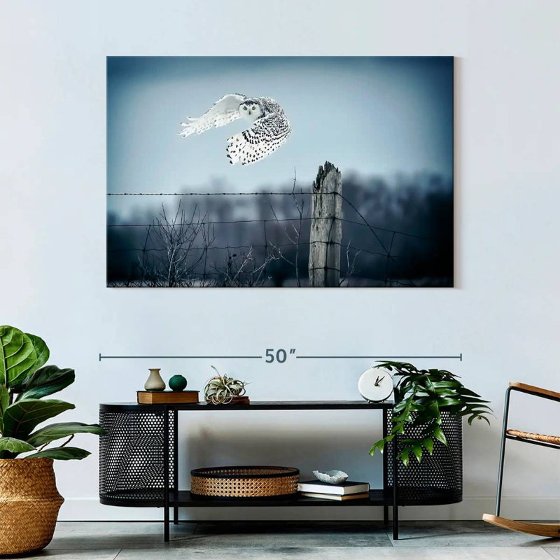 Hibou des neiges Brampt Winter IV, H 32 po x l 48 po