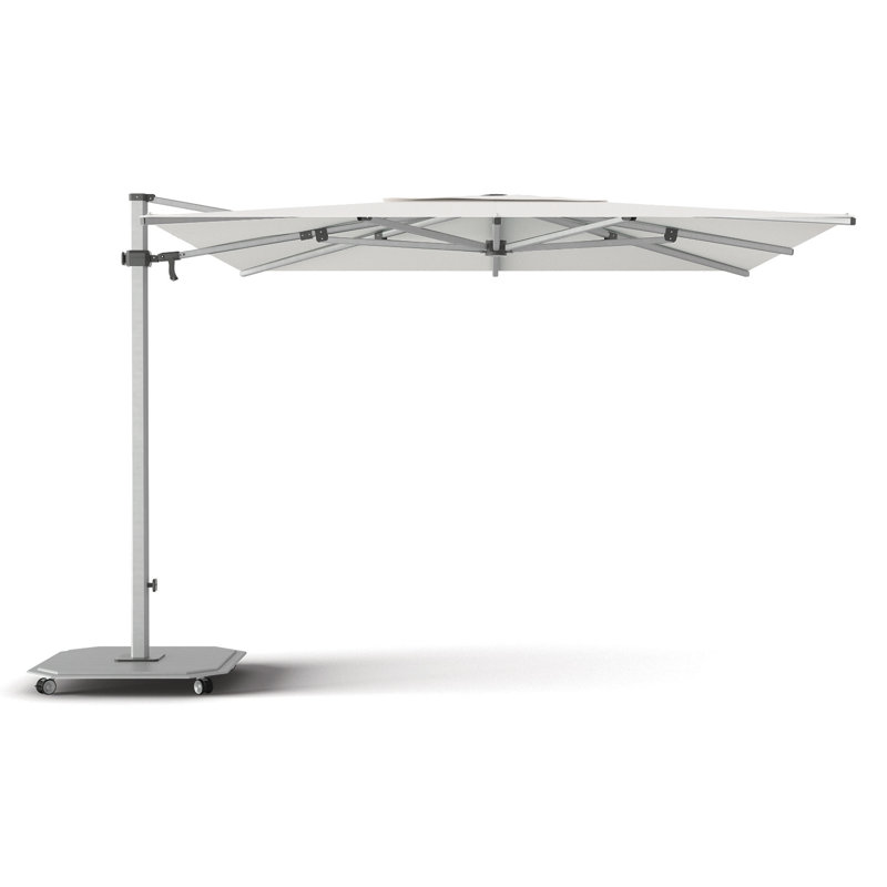 216'' W Sunbrella® Cantilever Umbrella, Silver Anodized, Natté White