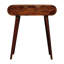 Mini-meuble-lavabo rond en bois massif châtaignier pliant, 4 compartiments, brun