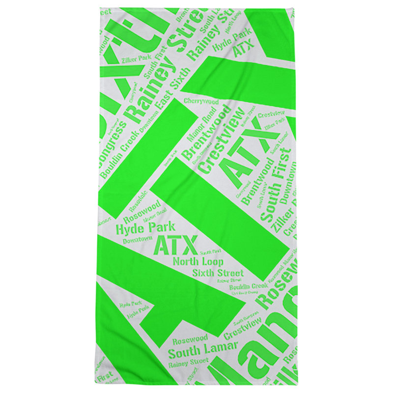 Bath Towel, Green, Poly/Cotton, Austin