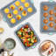 Ensemble de moules à pâtisserie en silicone, 4 pièces, comprenant des moules à pâtisserie, des plaques à pâtisserie, des plaques à biscuits, un moule à gâteau avec poignées et un cadre renforcé en métal (gris)-136125073