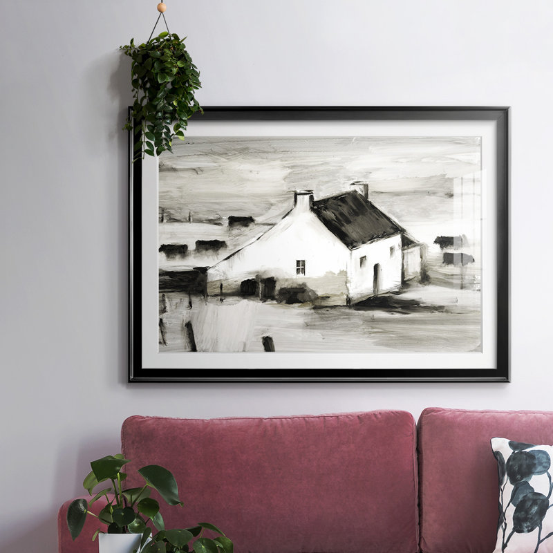 English Farmhouse II, reproduction encadrée sur papier, Noir, H 30 po x l 44 po x P 1,5 po