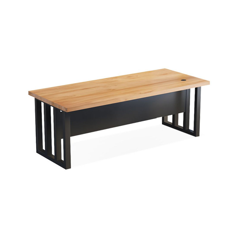 Burlywood Rectangular Solid Wood Writing desk, 29.53"H*78.74"W*31.5"D