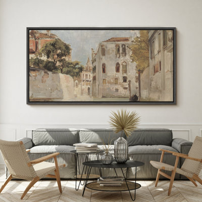 Rustic Countryside " Venetian Canal Scene Rustic Retro Art Decor Extra Large Pictures "