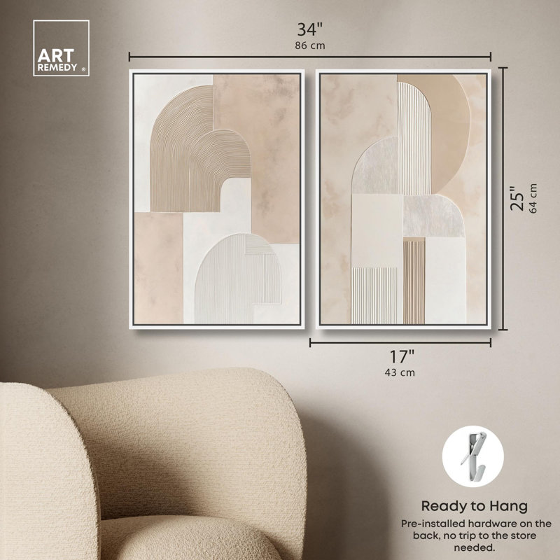«Golden Luxe Glam Room Art», ensemble de 2 impressions sur toile par , H 25 po x l 17 po, Blanc