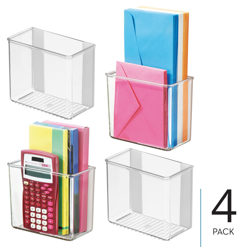 Clear Acrylic Adhesive Organizer Bins for Kitchen, Pack of 4