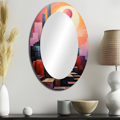 Monuments Unveile Sunsets I - Miroir mural moderne multicolore