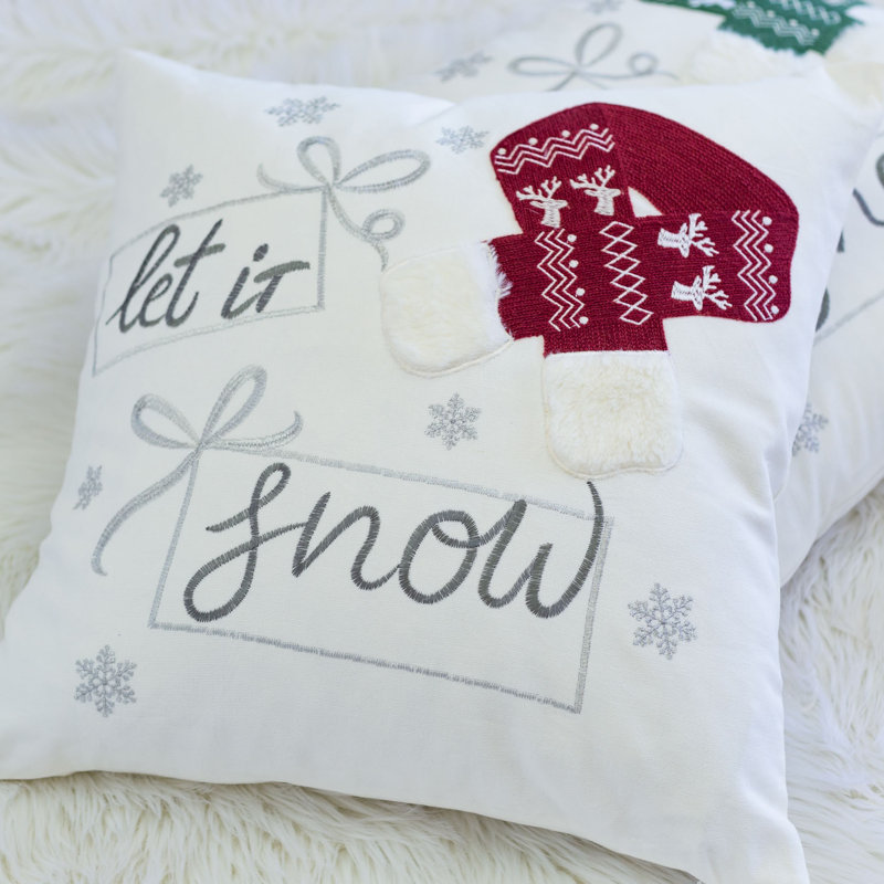 Coussin décoratif Let It Snow Christmas - coussin carré 20 x 20 po