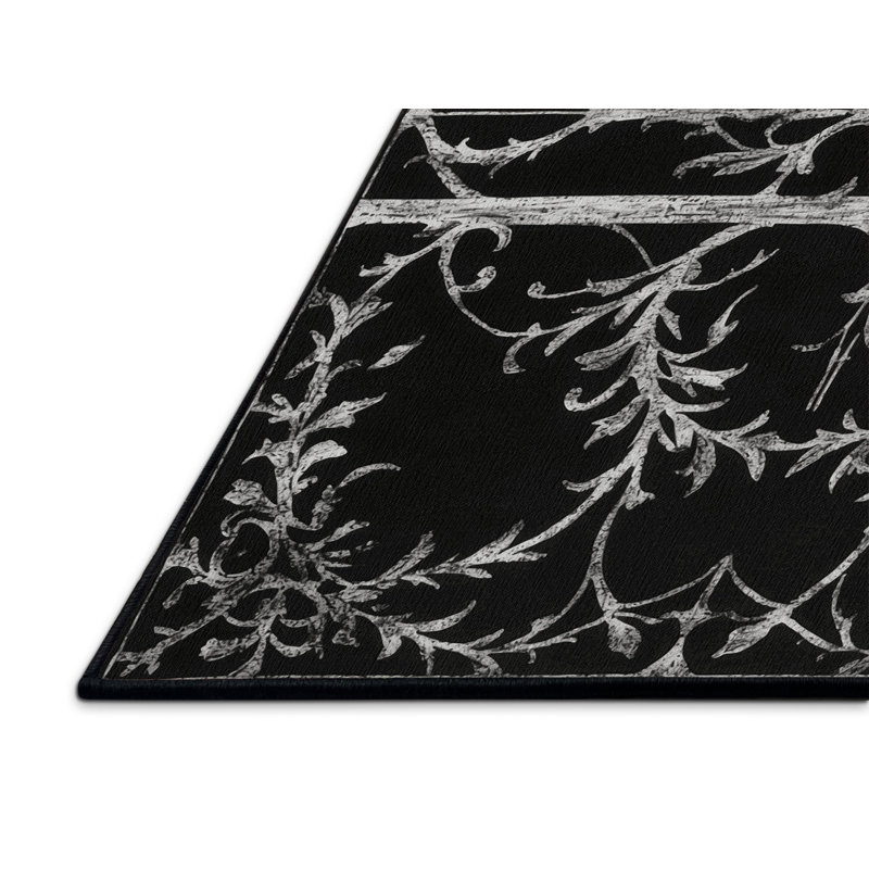 Obsidian Bloom Rug, Square 8'