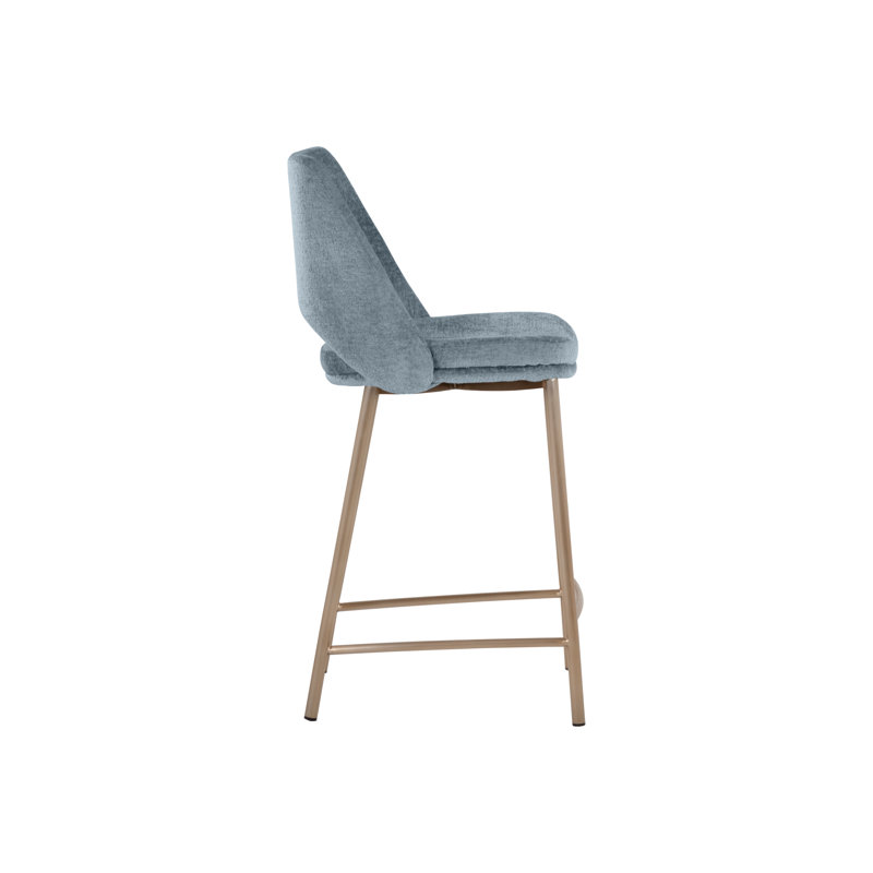 Upholstered Stool, Blue