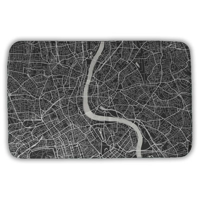 London city plan Bath Mat with Non-Slip Backing - Quick Dry Memory Foam Bathroom Rug - Absorbent - Modern Plush Spa-Style - Machine Washable