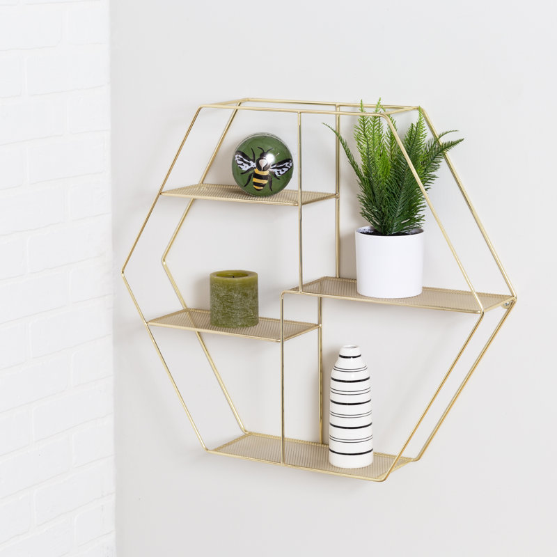 Amirul 4 Piece Hexagon Metal Accent Shelf