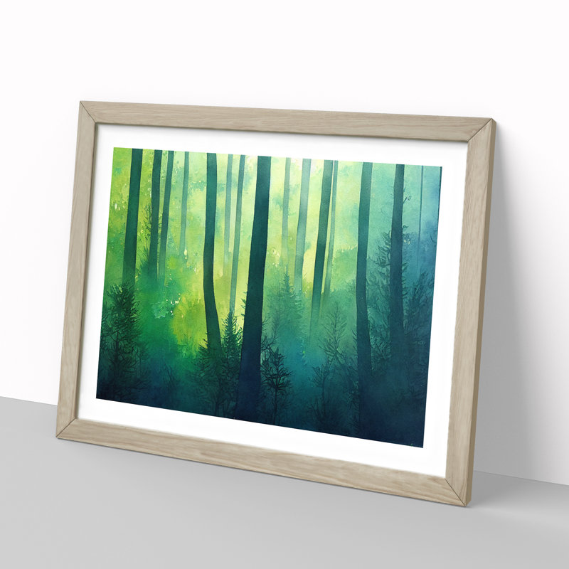 Miraculous Colourful Forest - Framed Print, 34cm H x 46cm W x 2cm D, Oak
